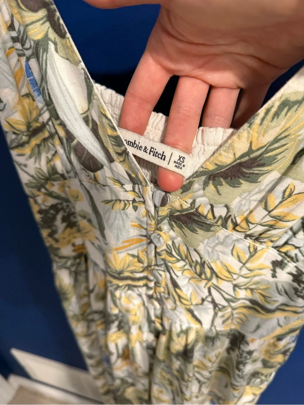 Abercrombie & Fitch Floral Maxi Dress in Yellow and Blue